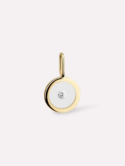 Gold Pendant - Floating Diamond Charm