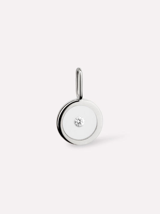 White Gold Pendant - White Gold Floating Diamond Charm