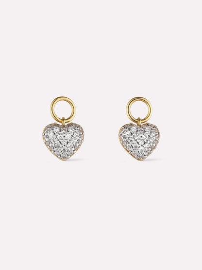 Earring Charms - Pave Heart Charms