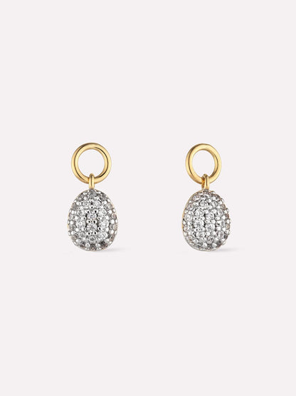 Earring Charms - Pave Pebble Charms