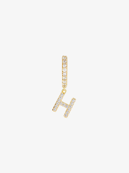 Letter Hoop Earring - Single Letter Huggie