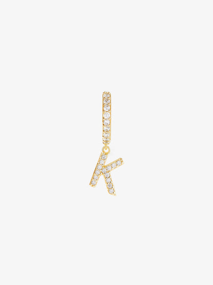 Letter Hoop Earring - Single Letter Huggie