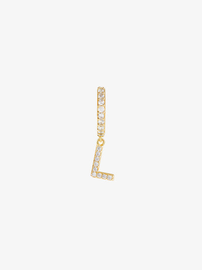 Letter Hoop Earring - Single Letter Huggie