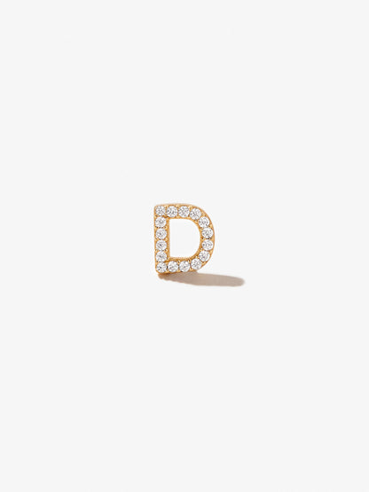 Letter Stud Earring - Single Letter Stud