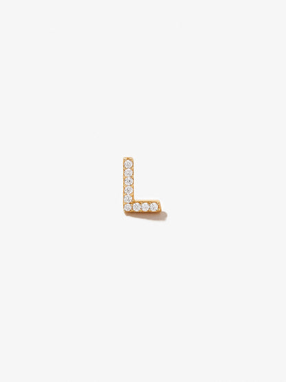 Letter Stud Earring - Single Letter Stud