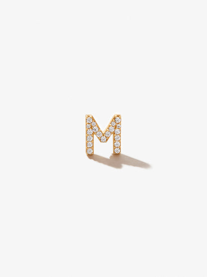 Letter Stud Earring - Single Letter Stud