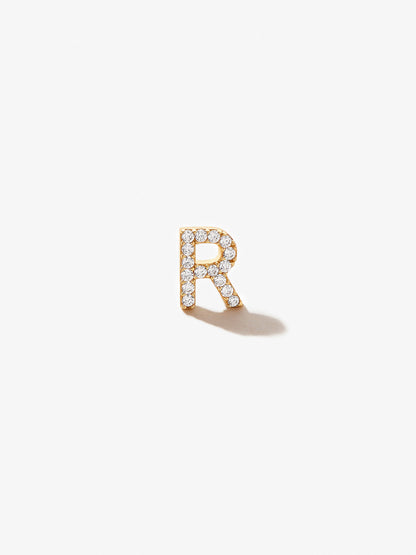 Letter Stud Earring - Single Letter Stud