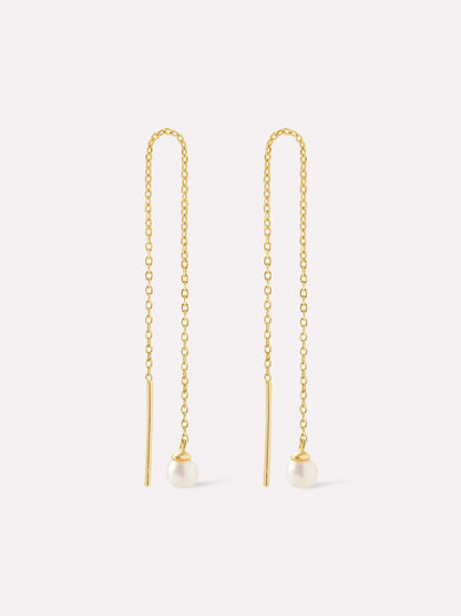 Pearl Threader Earrings - Abrielle