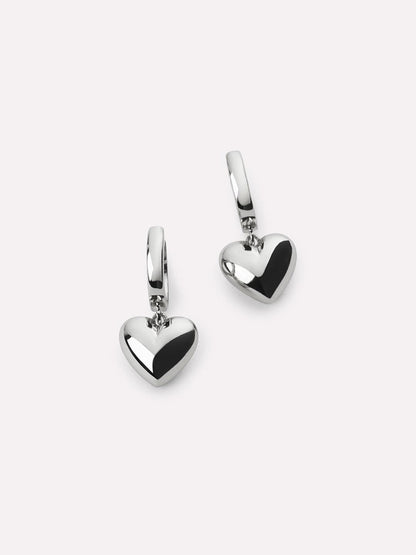 Puffed Heart Hoops - Jessica Silver