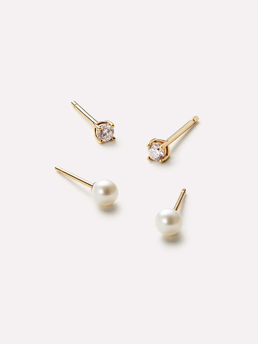 Gold Stud Earrings - Gold Stud Set