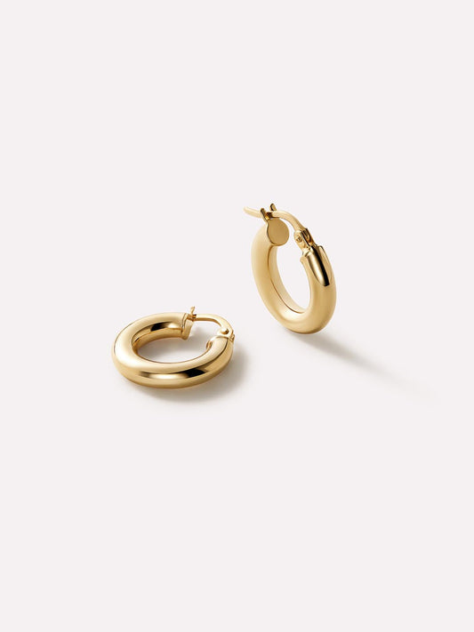 Chunky Gold Hoop Earrings - Gold Classic Hoops Mini