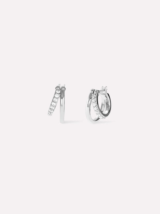 Double Hoop Earrings - Toda Mini Silver