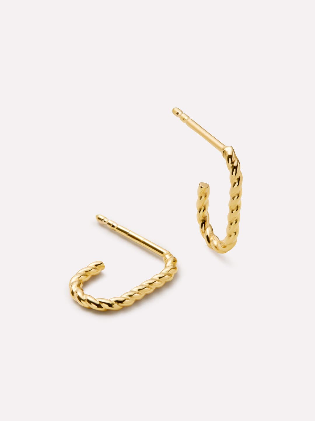 Gold Hoop Earrings - Gold Oval Twist Hoops