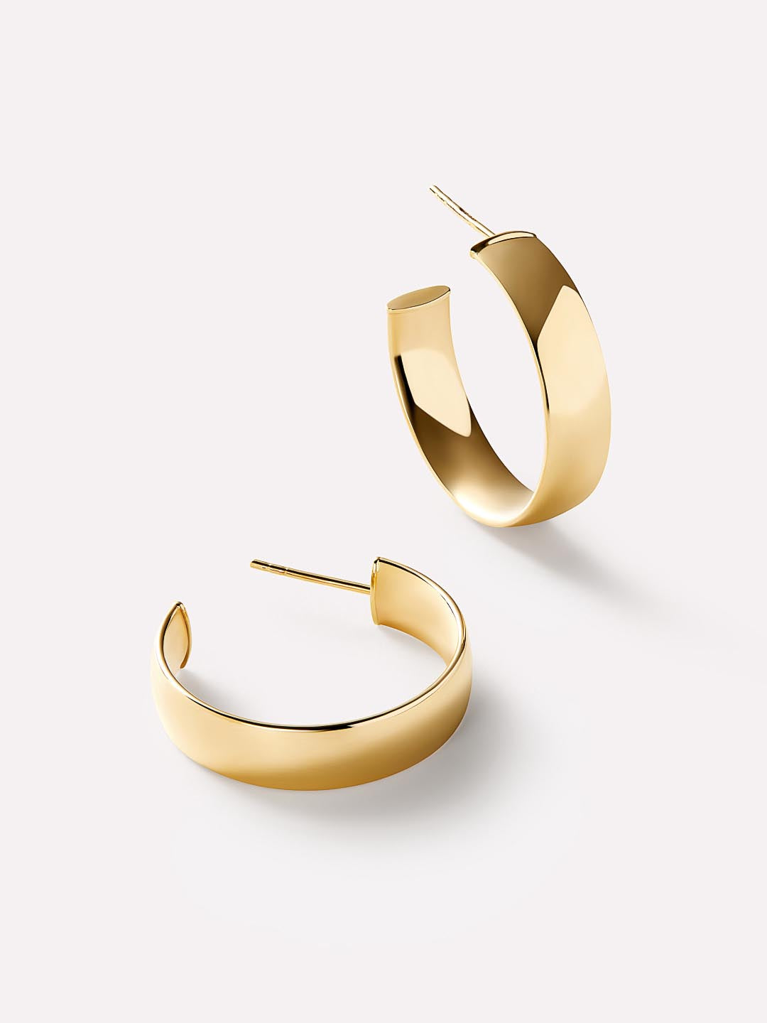 Gold Huggie Hoop Earrings - Gold Bold Hoops Medium