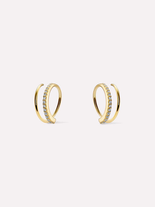 Double Hoop Earrings - Harley Pave