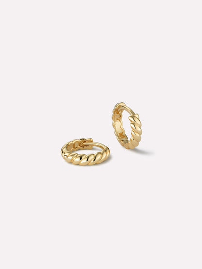 Twisted Hoop Earrings - Gold Twist Hoops