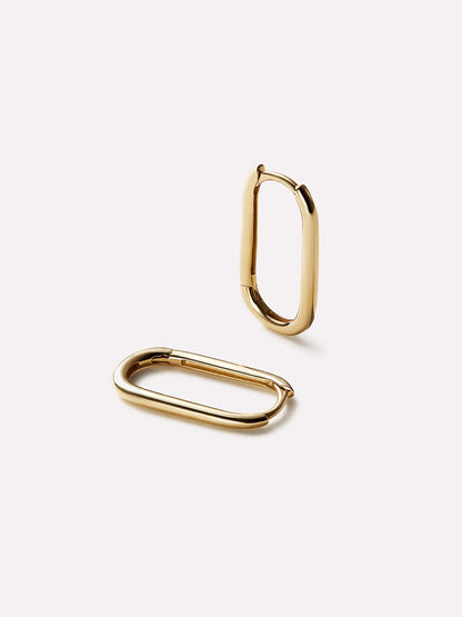 Small Gold Hoop Earrings - Gold Oval Hoops