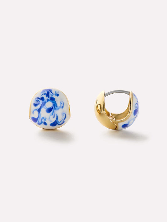 Statement Earrings - Mini Abby Marble Blue