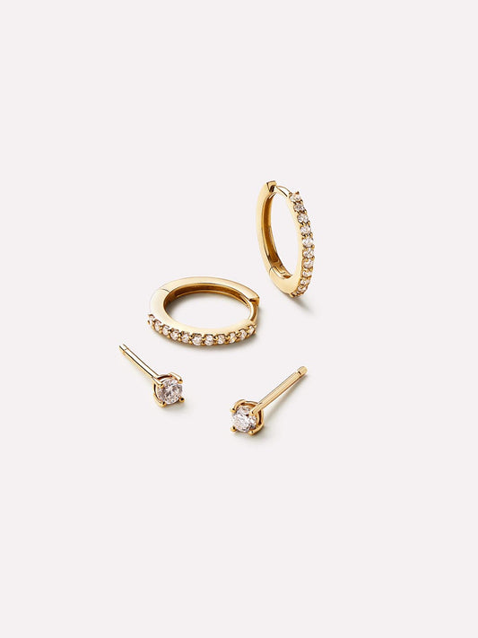 Lab Grown Diamond Earrings - Gold Diamond Earring Set