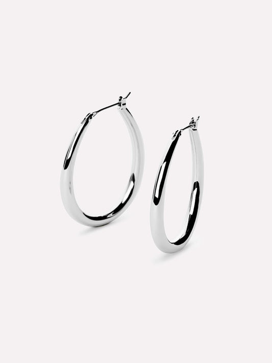 Silver Hoop Earrings - Cuidado Silver