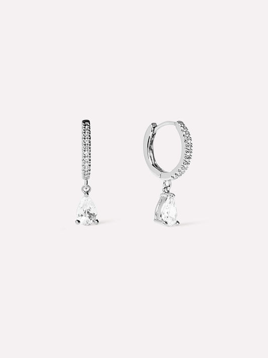 Delicate Huggie Hoops - Elise Silver