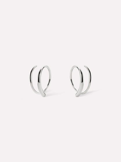 Double Hoop Earrings - Harley Silver