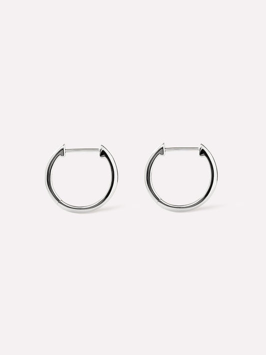 Small Slim Endless Hoops - Lo Small Silver