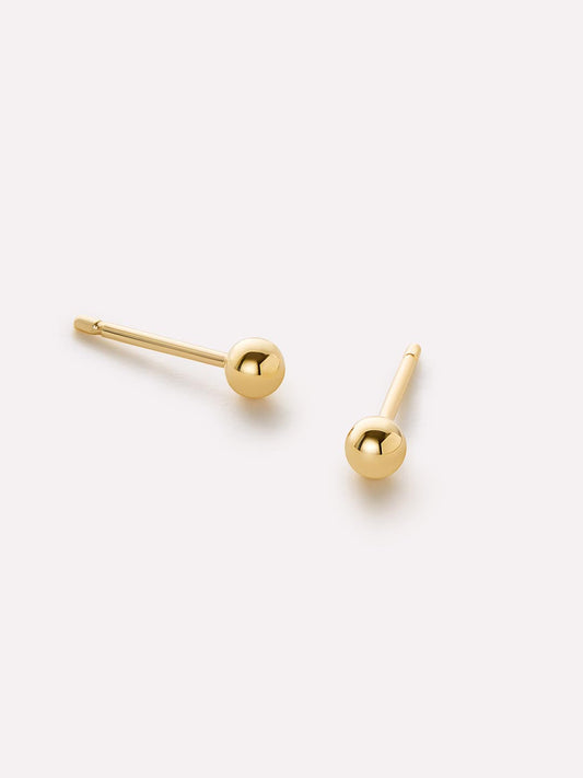 Gold Stud Earrings - Gold Mini Ball Studs