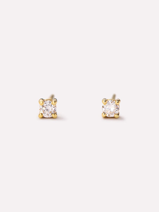 Lab Grown Diamond Earrings - Gold Mini Diamond Studs