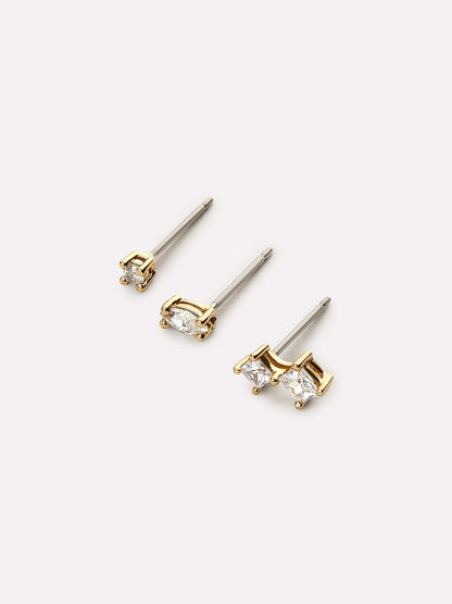 Stud Earrings Set - Val White