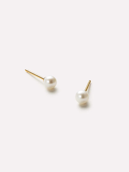 Pearl Stud Earrings - Gold Pearl Studs