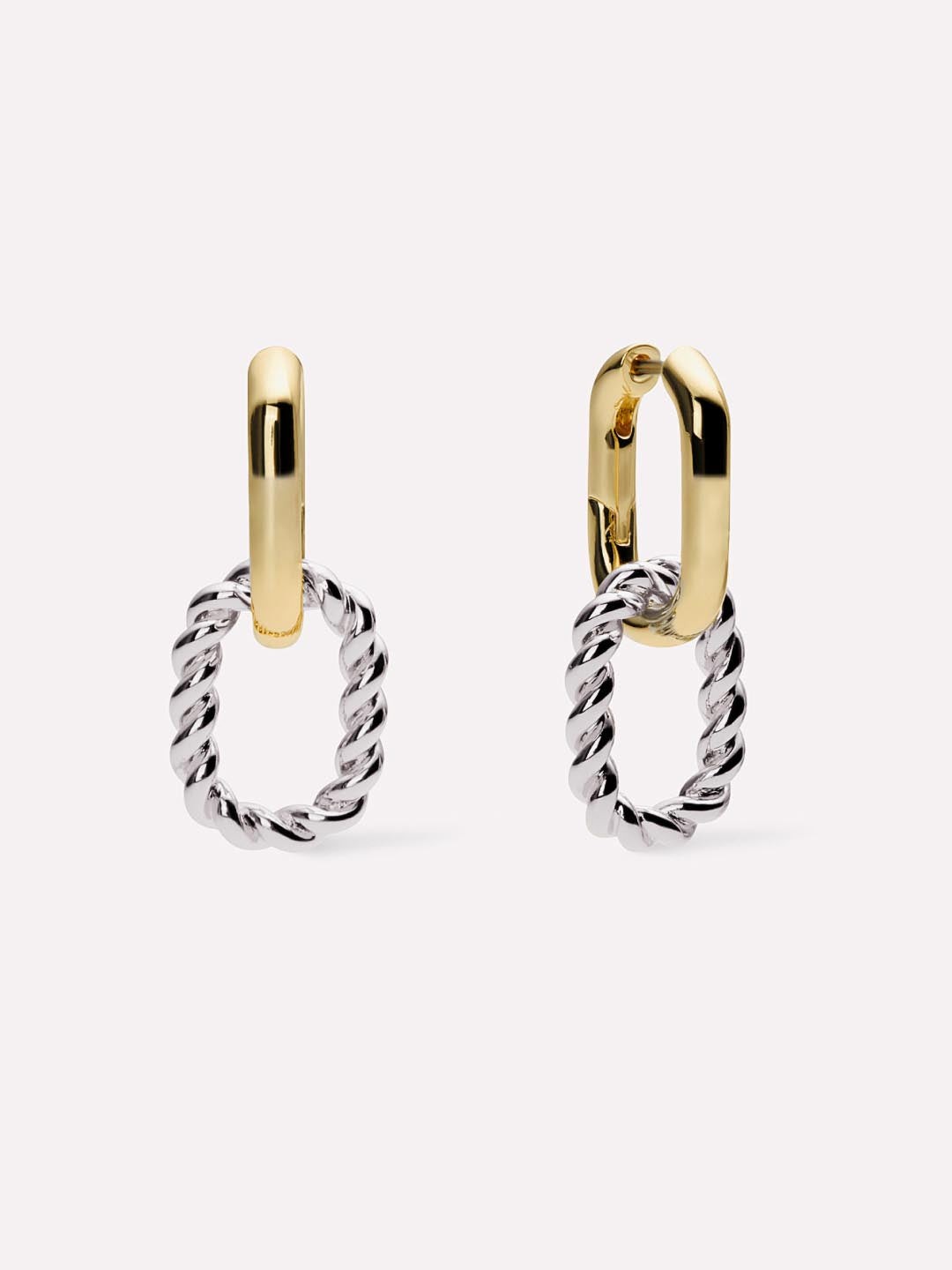 Double Hoop Earrings - Ash Double Two Tone