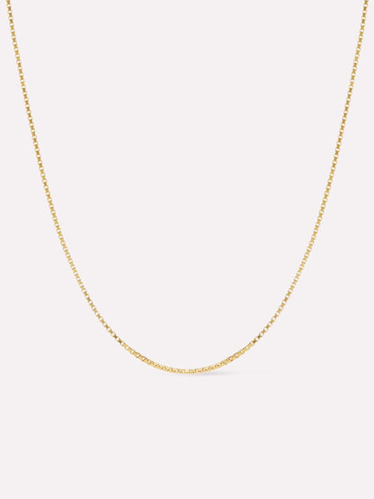 Silver Box Chain Necklace - Jo Gold