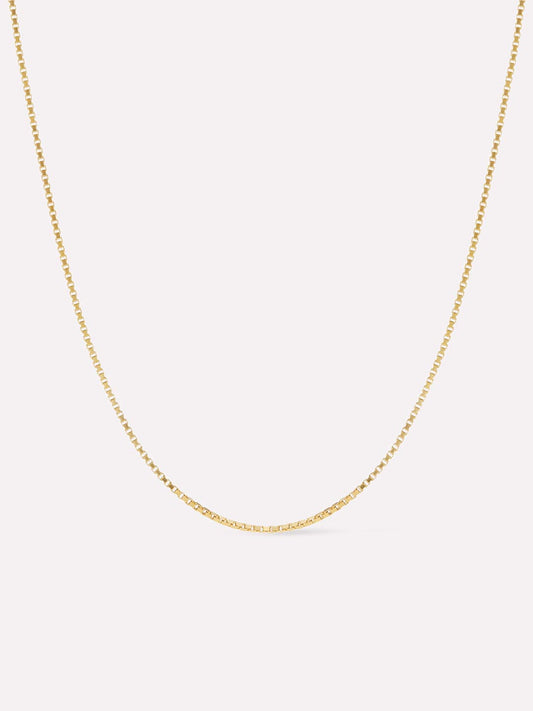 Silver Box Chain Necklace - Jo Gold