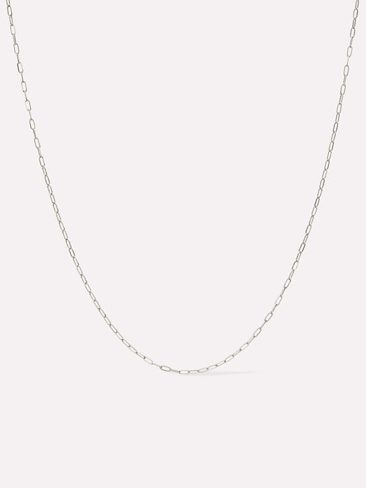 White Gold Chain - White Gold Paperclip Necklace