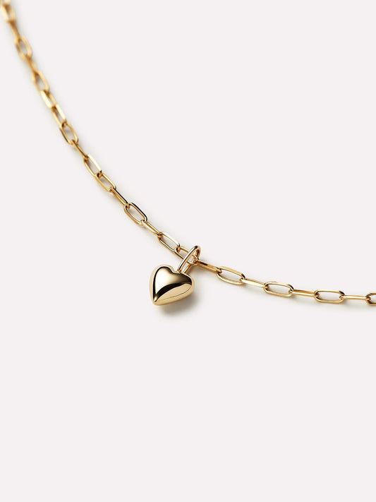 Gold Paperclip Necklace - Gold Paperclip Heart Necklace