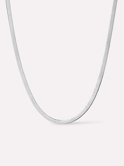 Herringbone Chain Necklace - Ina Silver