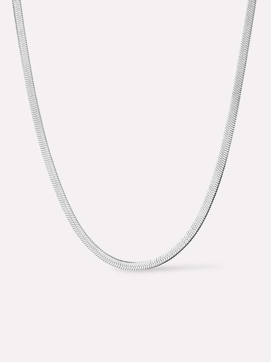 Herringbone Chain Necklace - Ina Silver