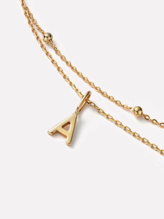 Gold Letter Necklace - Gold Layered Letter Necklace