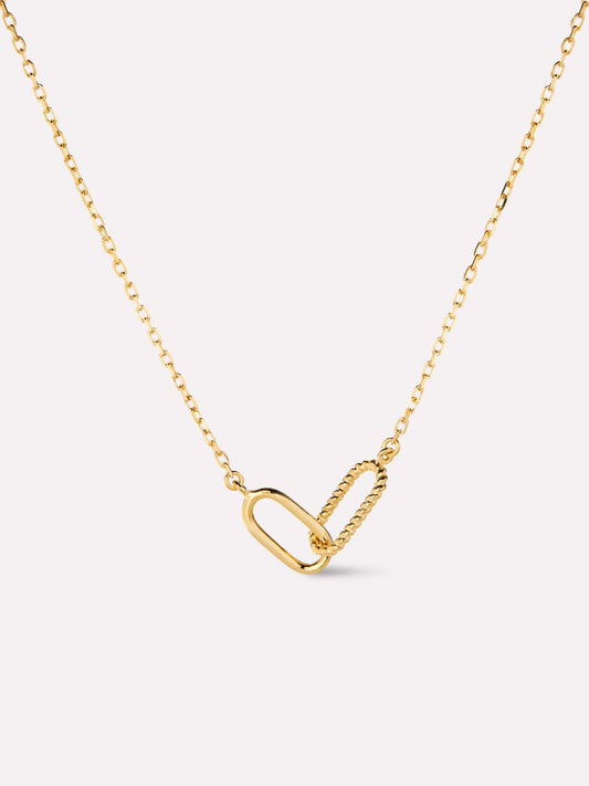 Gold Pendant - Gold Twisted Link Necklace