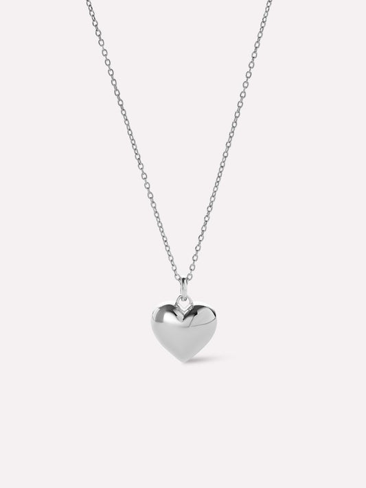 Heart Necklace - Lev Small Silver