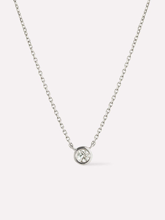 White Gold Necklace - White Gold Diamond Necklace