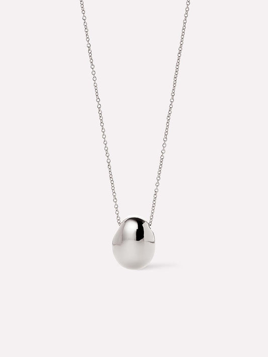 Silver Pendant Necklace - Pebble Mini Silver