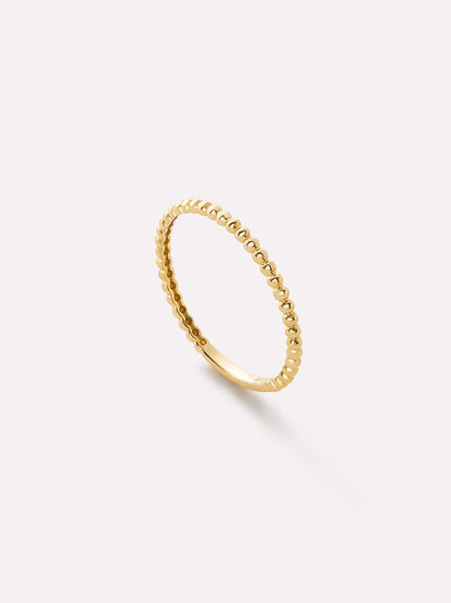 Gold Band Ring - Gold Bead Ring