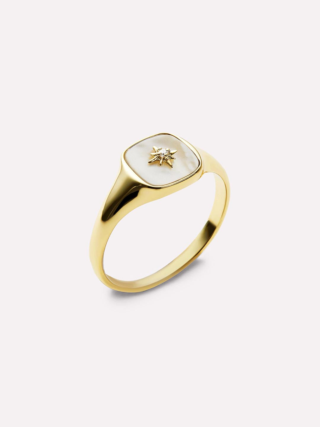 Gold Signet Ring - Amara Mother of Pearl