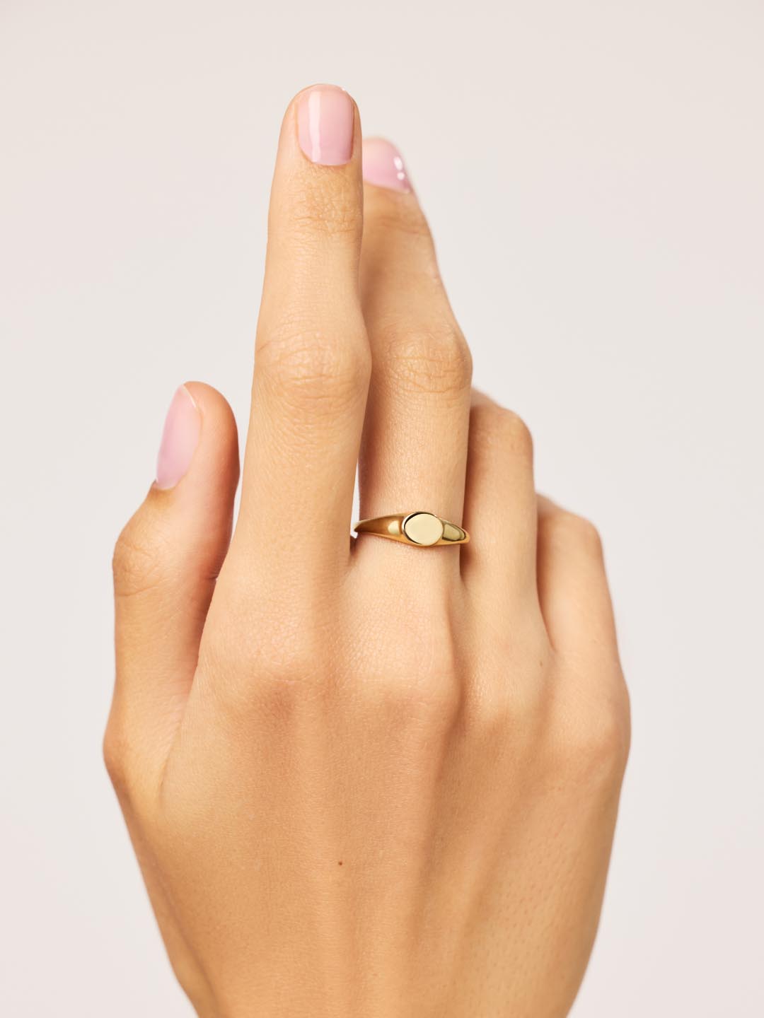 Gold Band Ring - Gold Signet Ring