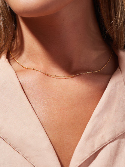 Small Ball Chain Necklace - Ana Gold