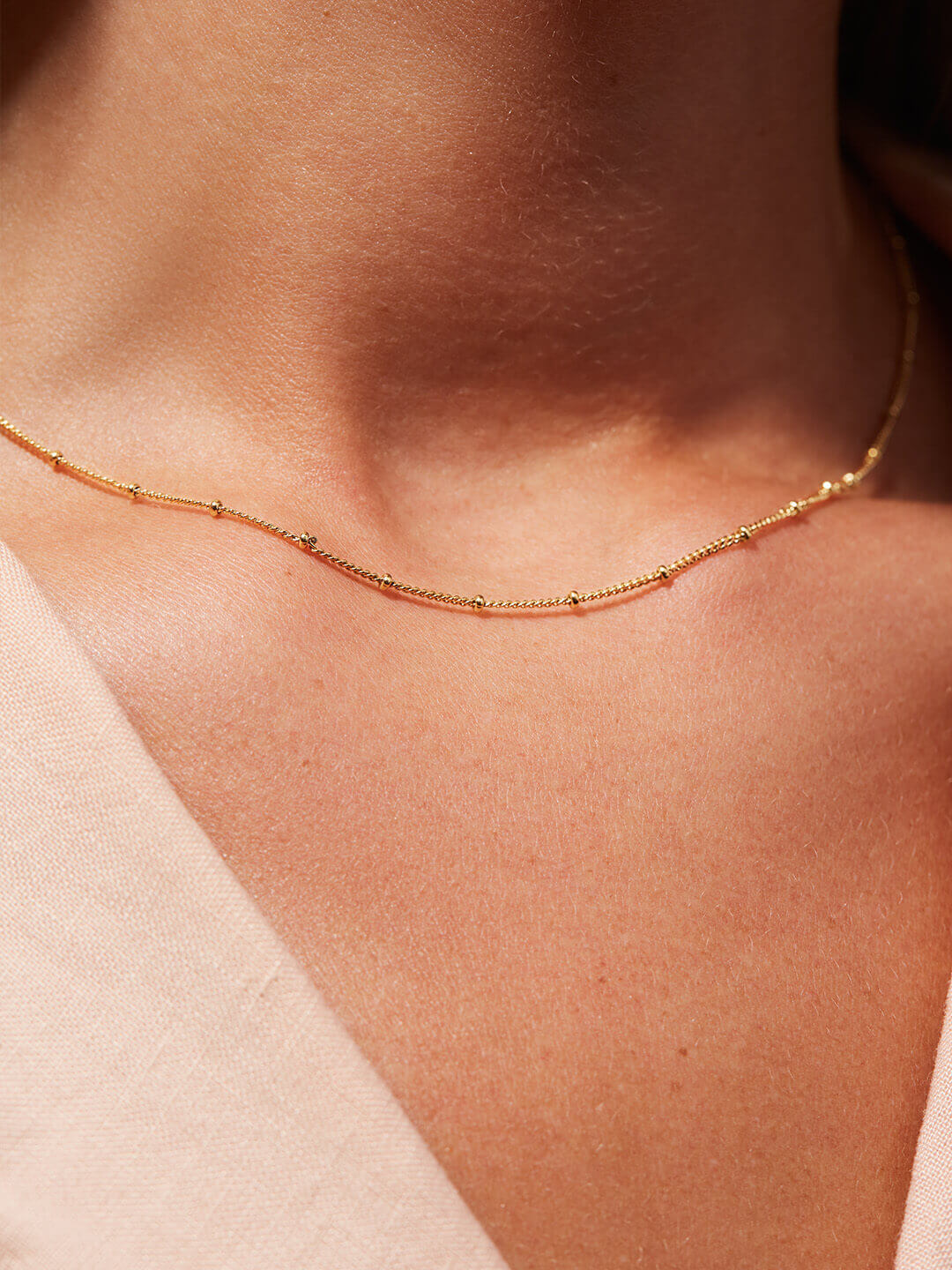 Small Ball Chain Necklace - Ana Gold