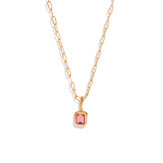 Baguette Birthstone Necklace