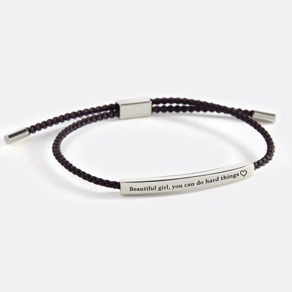 Beautiful Girl You Can Do Hard Things Inspire Bracelet